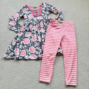 Millie loves Lily pink and gray floral dress set